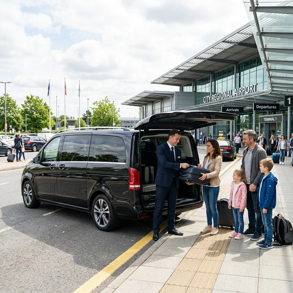 Executive Mercedes van and chauffeur at Beauvais Airport
